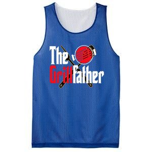 The Grillfather Bbq Grill Smoker Dad Grilling Barbecue Chef Funny Gift Mesh Reversible Basketball Jersey Tank