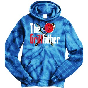 The Grillfather Bbq Grill Smoker Dad Grilling Barbecue Chef Funny Gift Tie Dye Hoodie