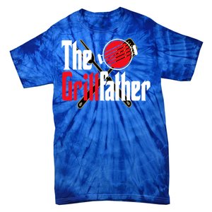 The Grillfather Bbq Grill Smoker Dad Grilling Barbecue Chef Funny Gift Tie-Dye T-Shirt