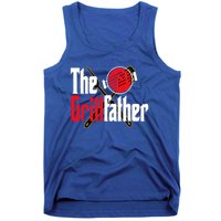 The Grillfather Bbq Grill Smoker Dad Grilling Barbecue Chef Funny Gift Tank Top