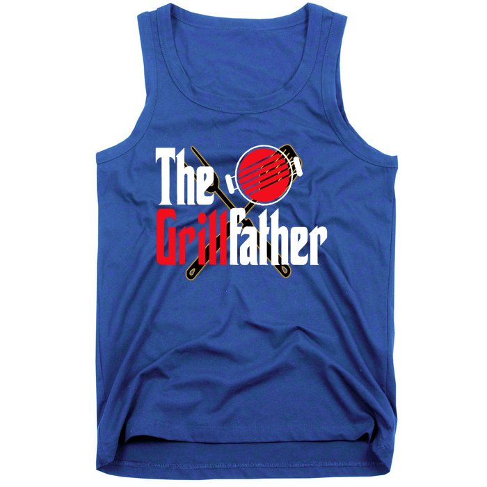 The Grillfather Bbq Grill Smoker Dad Grilling Barbecue Chef Funny Gift Tank Top