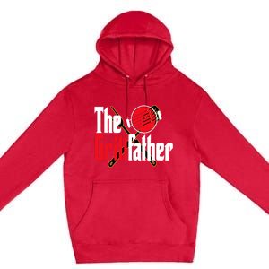 The Grillfather Bbq Grill Smoker Dad Grilling Barbecue Chef Funny Gift Premium Pullover Hoodie