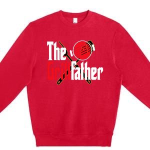 The Grillfather Bbq Grill Smoker Dad Grilling Barbecue Chef Funny Gift Premium Crewneck Sweatshirt