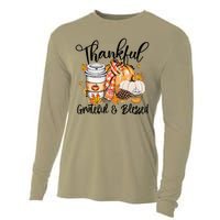 Thankful Grateful Blessed Fall Pumpkin Autumn Thanksgiving Cooling Performance Long Sleeve Crew