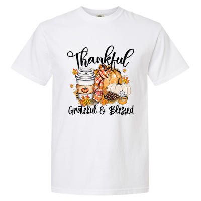 Thankful Grateful Blessed Fall Pumpkin Autumn Thanksgiving Garment-Dyed Heavyweight T-Shirt