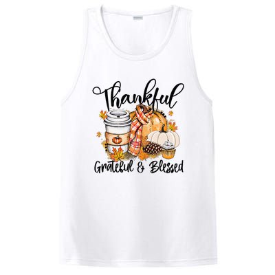 Thankful Grateful Blessed Fall Pumpkin Autumn Thanksgiving PosiCharge Competitor Tank