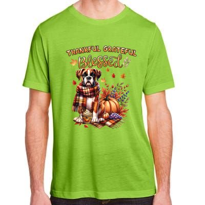 Thankful Grateful Blessed Cute Boxer Dog Fall YAll Autumn Gift Adult ChromaSoft Performance T-Shirt