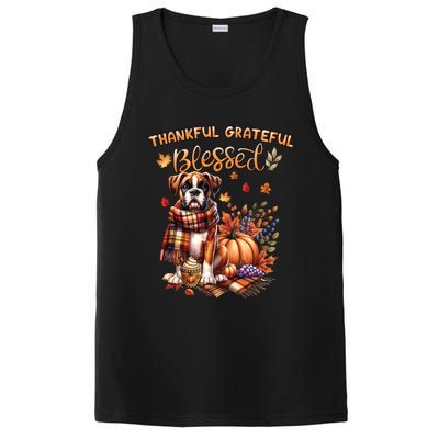 Thankful Grateful Blessed Cute Boxer Dog Fall YAll Autumn Gift PosiCharge Competitor Tank