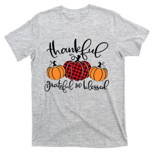 Thankful Grateful Blessed Turkey Thanksgiving Family T-Shirt