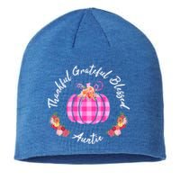 Thankful Grateful Blessed Auntie Pumpkin Thanksgiving Gift Cool Gift Sustainable Beanie