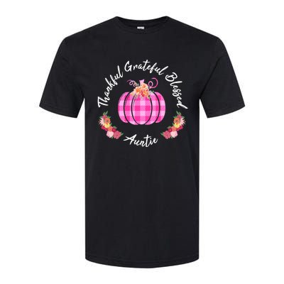 Thankful Grateful Blessed Auntie Pumpkin Thanksgiving Gift Cool Gift Softstyle® CVC T-Shirt