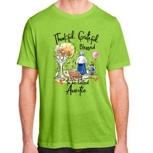 Thankful Grateful Blessed Auntie Autumn Tree Gift Adult ChromaSoft Performance T-Shirt