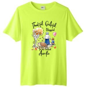 Thankful Grateful Blessed Auntie Autumn Tree Gift Tall Fusion ChromaSoft Performance T-Shirt