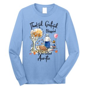 Thankful Grateful Blessed Auntie Autumn Tree Gift Long Sleeve Shirt