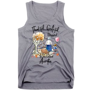 Thankful Grateful Blessed Auntie Autumn Tree Gift Tank Top