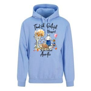 Thankful Grateful Blessed Auntie Autumn Tree Gift Unisex Surf Hoodie