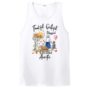 Thankful Grateful Blessed Auntie Autumn Tree Gift PosiCharge Competitor Tank