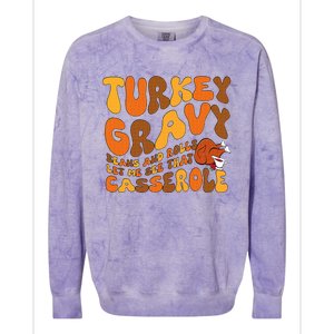 Turkey Gravy Beans And Rolls Casserole Funny Thanksgiving Colorblast Crewneck Sweatshirt