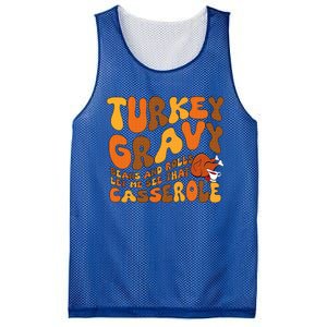 Turkey Gravy Beans And Rolls Casserole Funny Thanksgiving Mesh Reversible Basketball Jersey Tank