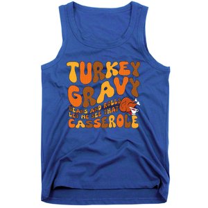 Turkey Gravy Beans And Rolls Casserole Funny Thanksgiving Tank Top