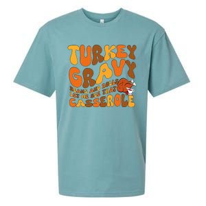 Turkey Gravy Beans And Rolls Casserole Funny Thanksgiving Sueded Cloud Jersey T-Shirt