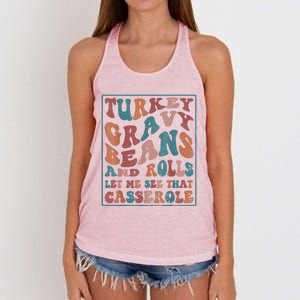 Turkey Gravy Beans And Rolls Let Me See That Casserole Women's Knotted Racerback Tank