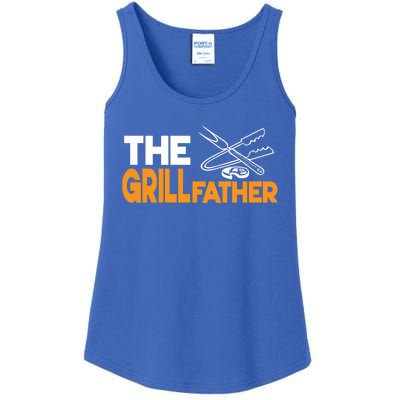 The Grillfather Bbq Griller Smoker Funny Barbecue Chef Dad Gift Ladies Essential Tank