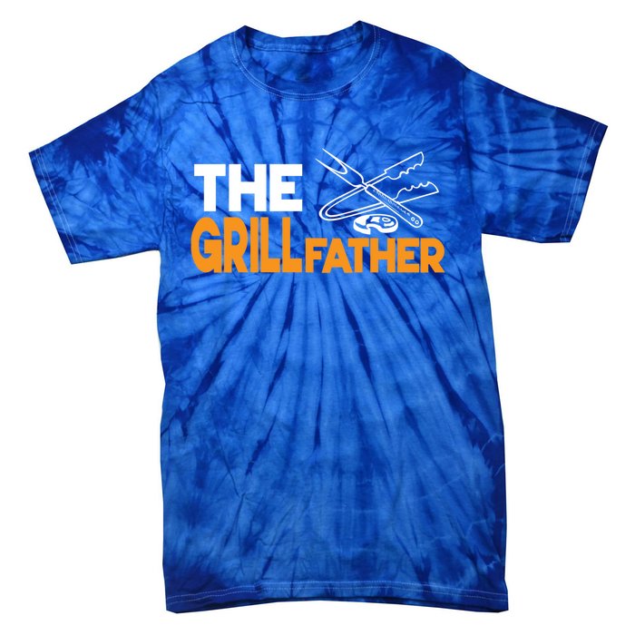 The Grillfather Bbq Griller Smoker Funny Barbecue Chef Dad Gift Tie-Dye T-Shirt