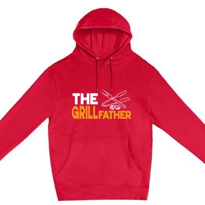 The Grillfather Bbq Griller Smoker Funny Barbecue Chef Dad Gift Premium Pullover Hoodie