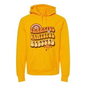 Thankful Grateful Blessed Retro Fall Thanksgiving Premium Hoodie