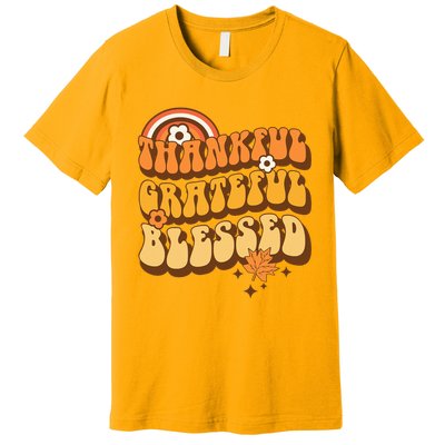 Thankful Grateful Blessed Retro Fall Thanksgiving Premium T-Shirt