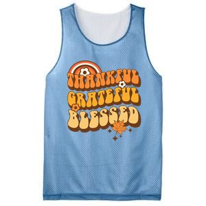 Thankful Grateful Blessed Retro Fall Thanksgiving Mesh Reversible Basketball Jersey Tank