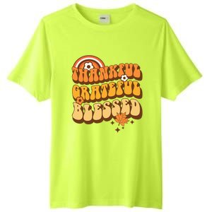 Thankful Grateful Blessed Retro Fall Thanksgiving Tall Fusion ChromaSoft Performance T-Shirt