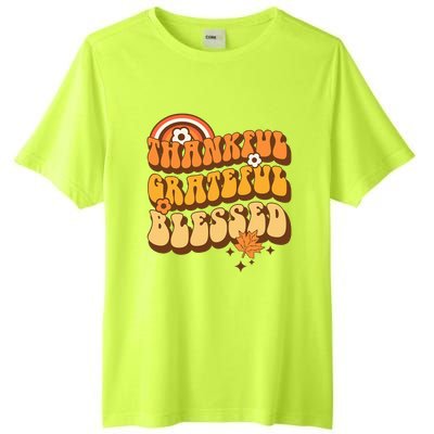 Thankful Grateful Blessed Retro Fall Thanksgiving Tall Fusion ChromaSoft Performance T-Shirt