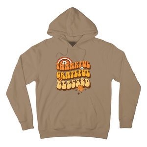 Thankful Grateful Blessed Retro Fall Thanksgiving Hoodie