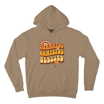 Thankful Grateful Blessed Retro Fall Thanksgiving Hoodie