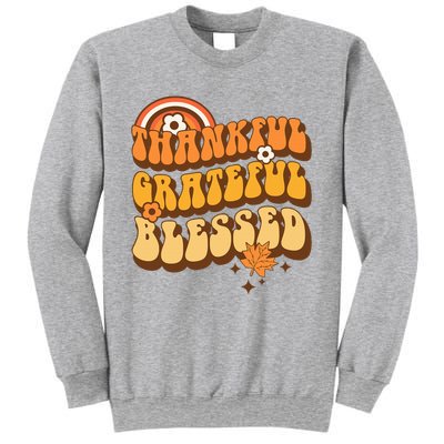 Thankful Grateful Blessed Retro Fall Thanksgiving Sweatshirt