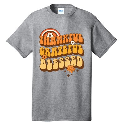 Thankful Grateful Blessed Retro Fall Thanksgiving Tall T-Shirt