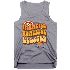 Thankful Grateful Blessed Retro Fall Thanksgiving Tank Top