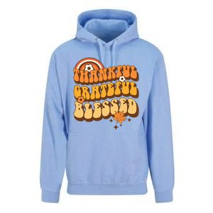 Thankful Grateful Blessed Retro Fall Thanksgiving Unisex Surf Hoodie