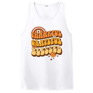 Thankful Grateful Blessed Retro Fall Thanksgiving PosiCharge Competitor Tank