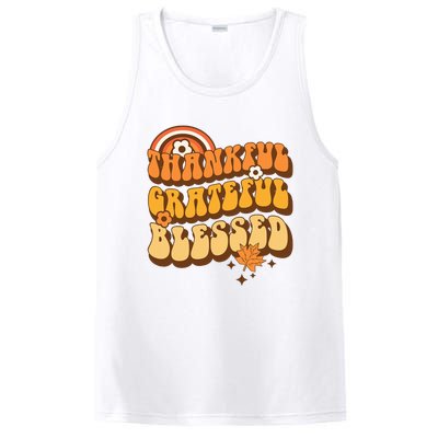 Thankful Grateful Blessed Retro Fall Thanksgiving PosiCharge Competitor Tank