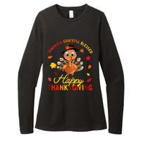 Thankful Grateful Blessed Thanksgiving Turkey Womens CVC Long Sleeve Shirt