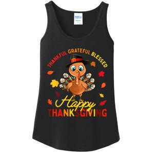 Thankful Grateful Blessed Thanksgiving Turkey Ladies Essential Tank