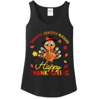 Thankful Grateful Blessed Thanksgiving Turkey Ladies Essential Tank