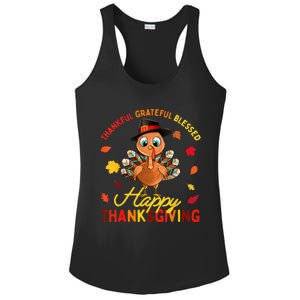 Thankful Grateful Blessed Thanksgiving Turkey Ladies PosiCharge Competitor Racerback Tank