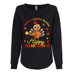 Thankful Grateful Blessed Thanksgiving Turkey Womens California Wash Sweatshirt