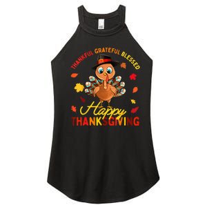 Thankful Grateful Blessed Thanksgiving Turkey Women's Perfect Tri Rocker Tank