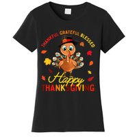 Thankful Grateful Blessed Thanksgiving Turkey Women's T-Shirt