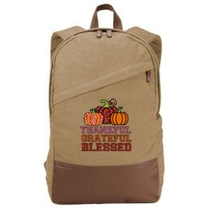 Thankful Grateful Blessed Cotton Canvas Backpack